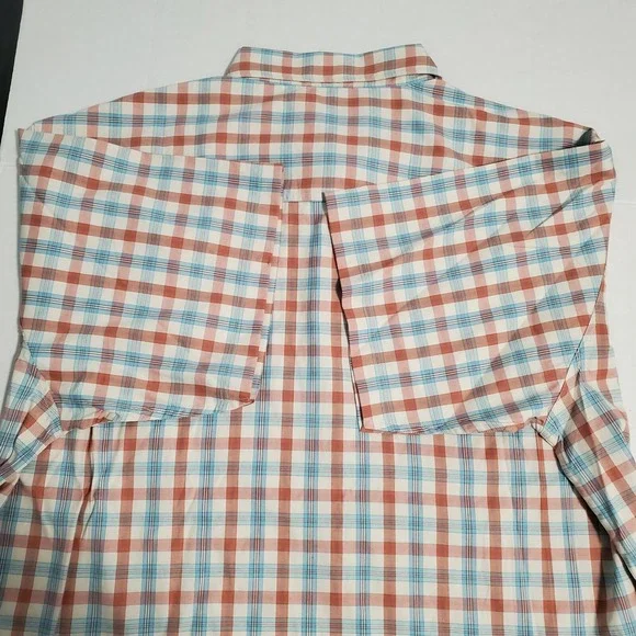 Clearwater Outfitters Shirt Plaid Button NWT XXL 2XL Blue Orange Pastel - Picture 10 of 11